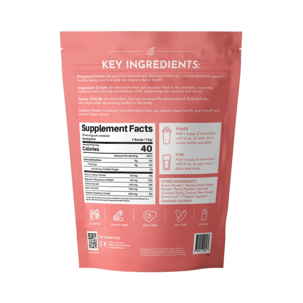 Just Ingredients Electrolytes - Guava Mango - 13.7 oz