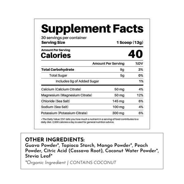 Just Ingredients Electrolytes - Guava Mango - 13.7 oz