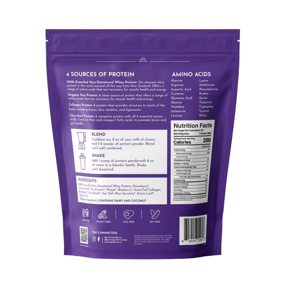Just Ingredients Protein Powder - Mountain Berry - 2.18 lb
