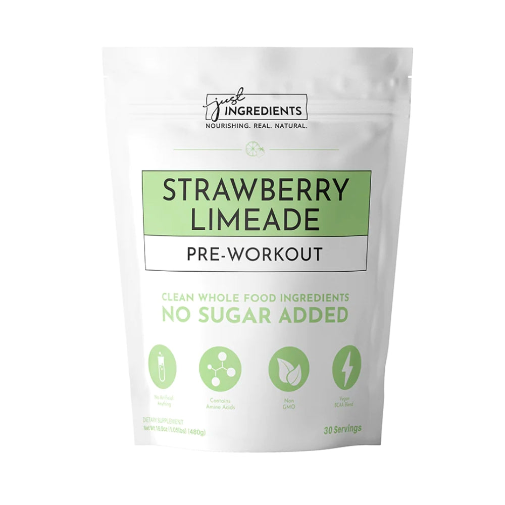 Just Ingredients Pre-Workout Powder - Strawberry Limeade - 30 Servings