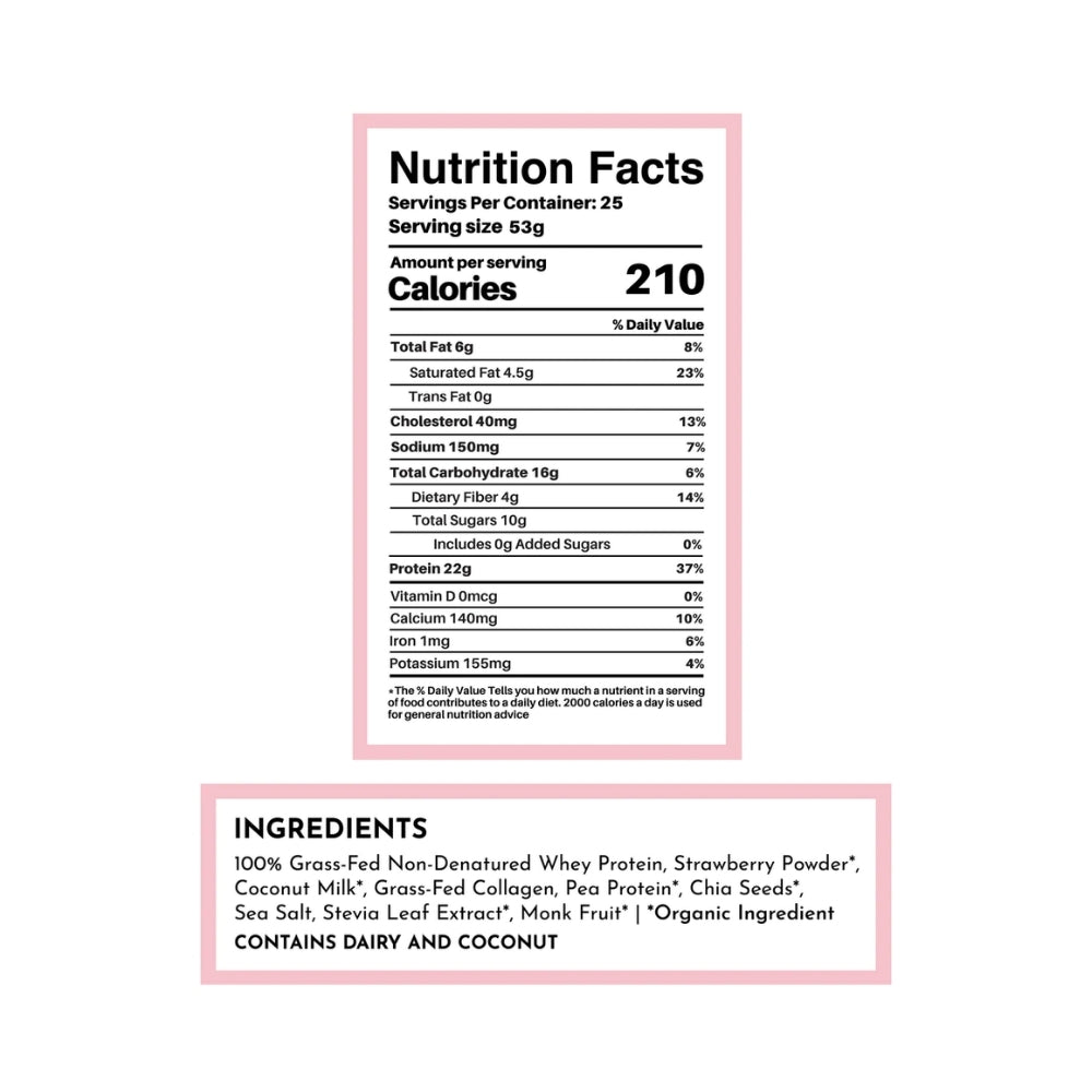 Just Ingredients Protein Powder - Strawberries & Cream - 2.4 lb