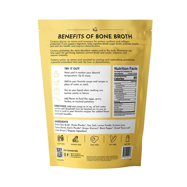 Just Ingredients Chicken Bone Broth - Lemon Herb - 10.7 oz