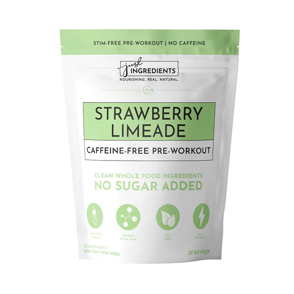 Just Ingredients Pre-Workout Powder - Caffeine-Free Strawberry Limeade - 30 Servings