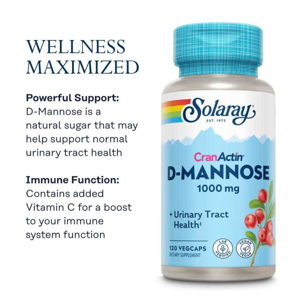 Solaray D-Mannose With Cranberry Extract - 120 VegCaps