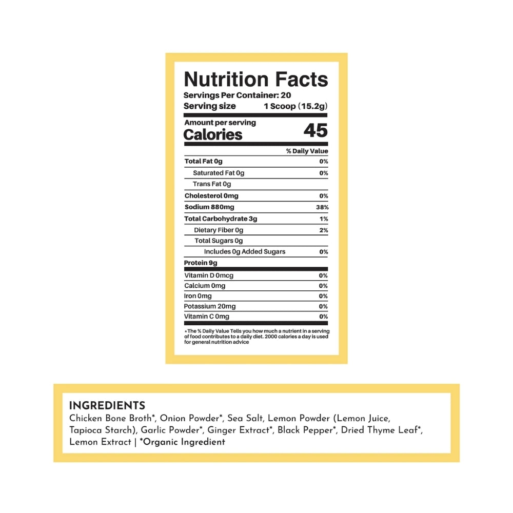 Just Ingredients Chicken Bone Broth - Lemon Herb - 10.7 oz