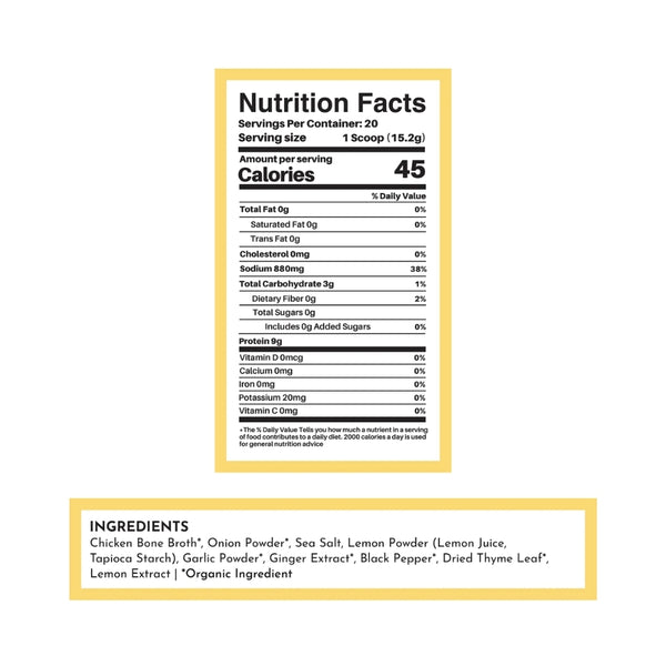 Just Ingredients Chicken Bone Broth - Lemon Herb - 10.7 oz