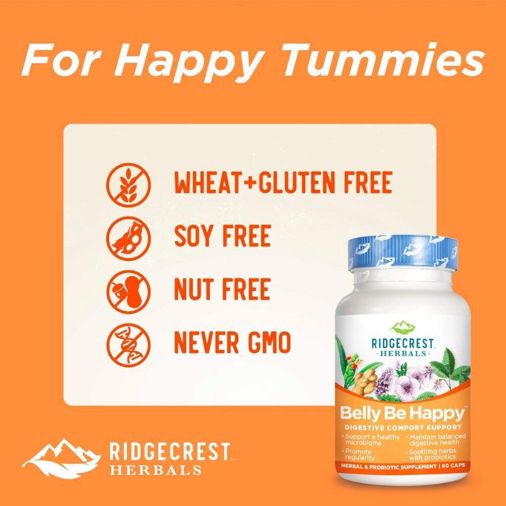 Ridgecrest Herbals Belly Be Happy - 60 Capsules
