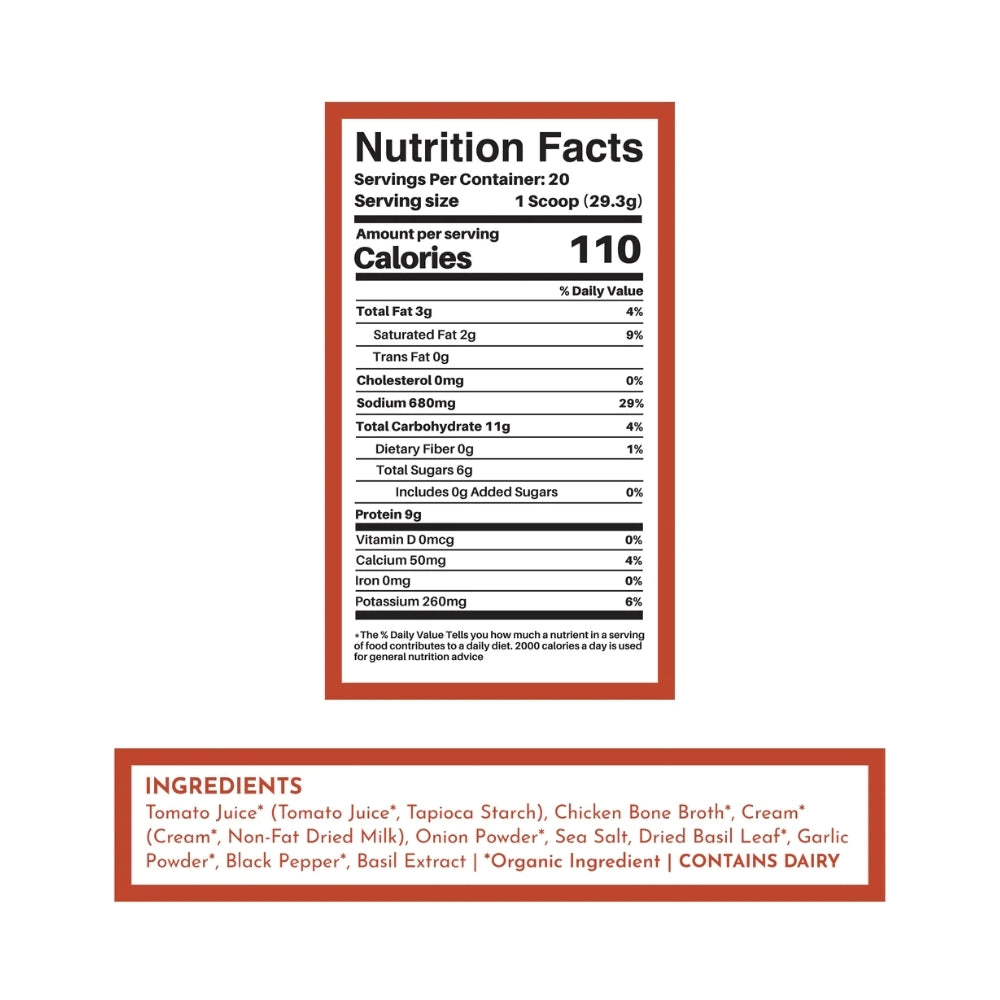 Just Ingredients Chicken Bone Broth - Tomato Basil - 20.6 oz