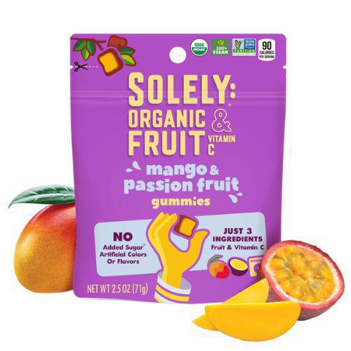 Soley Organic Fruit, Mango and Passion Fruit Gummies-2.5oz