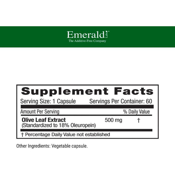 Olive Leaf Extract - 500 mg - 60 Capsules