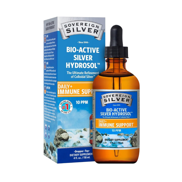 Bio Active Silver Hydrosol Daily + Immune Support - Dropper Top - 4 fl oz