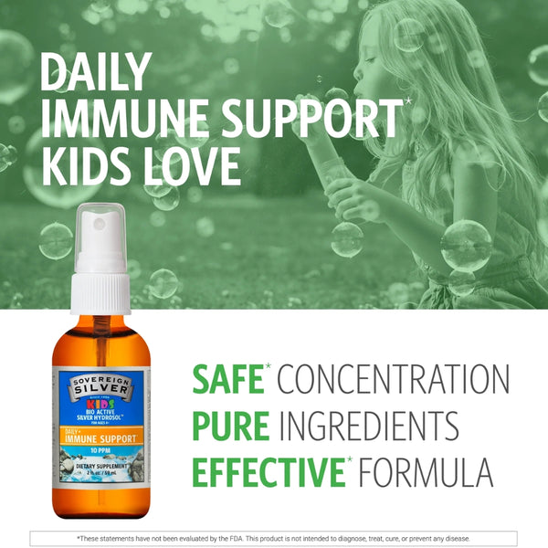 KIDS Bio-Active Silver Hydrosol + Immune Support - Fine Mist Spray – 2 fl oz