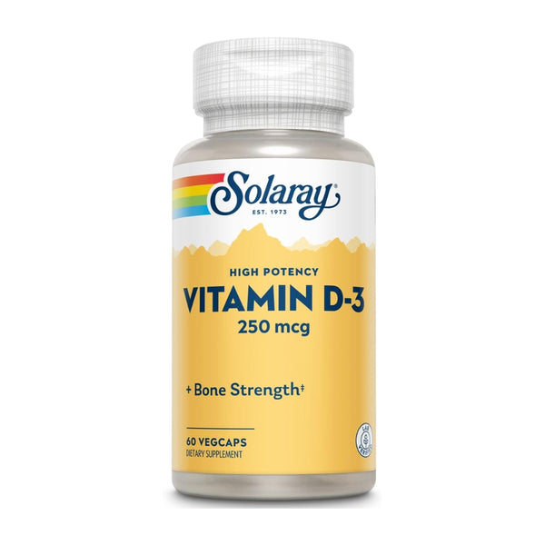 Solaray Super Strength Vitamin D3 - 250 mcg - 60 VegCaps