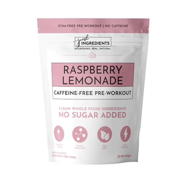 Just Ingredients Pre-Workout Powder - Caffeine-Free Raspberry Lemonade - 30 Servings