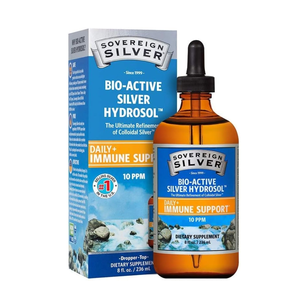 Bio Active Silver Hydrosol Daily + Immune Support - Dropper Top - 8 fl oz
