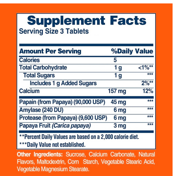 American Health Papaya Enzyme 100 Tablets