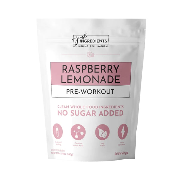 Just Ingredients Pre-Workout Powder - Raspberry Lemonade - 30 Servings