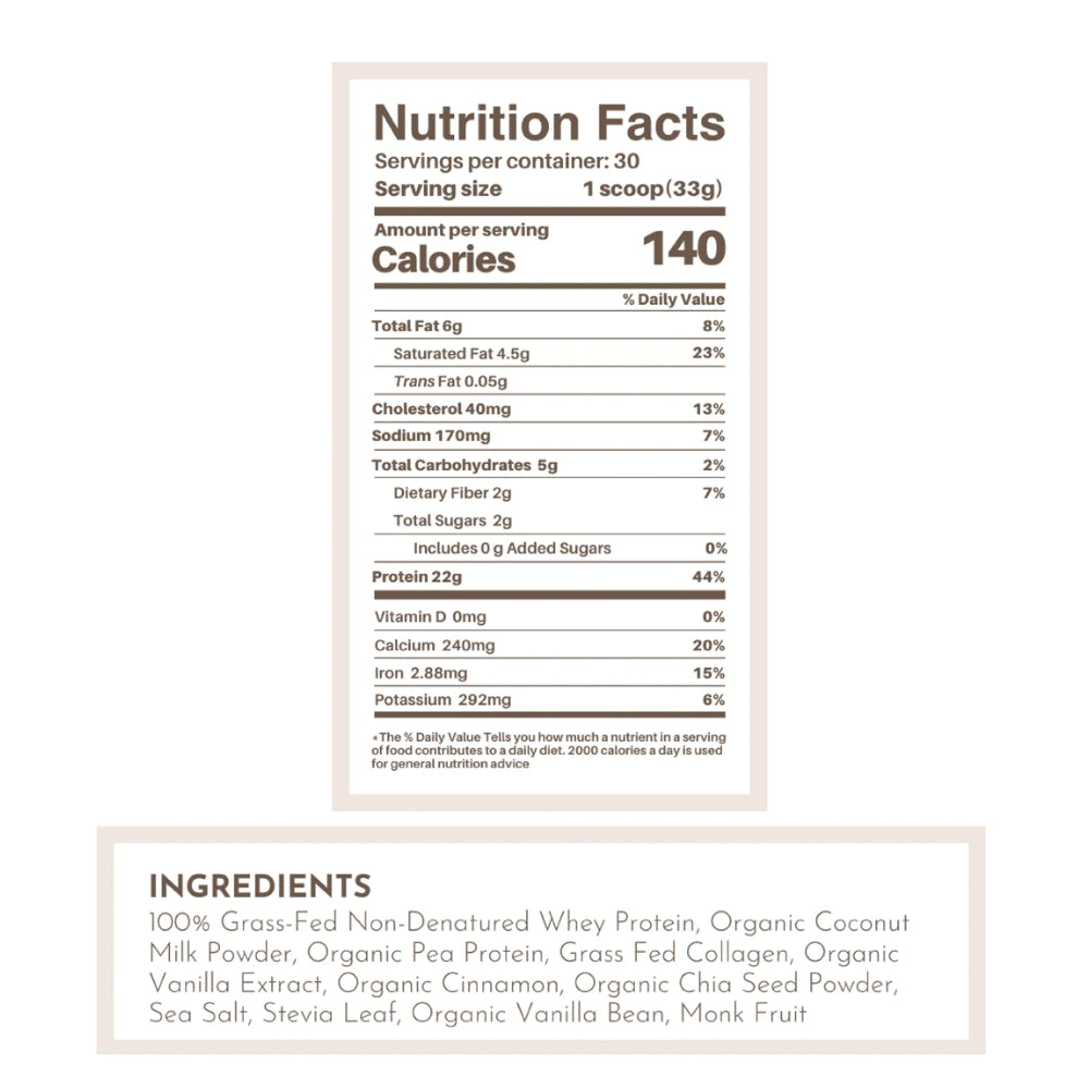 Just Ingredients Protein Powder - Vanilla Bean - 30 Servings