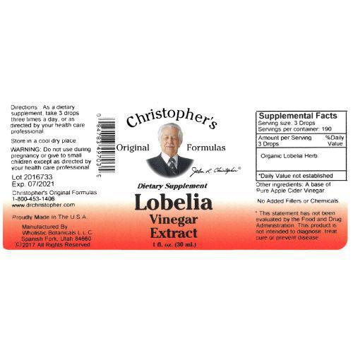 Lobelia Herb Extract (Vinegar Base) - 1 oz