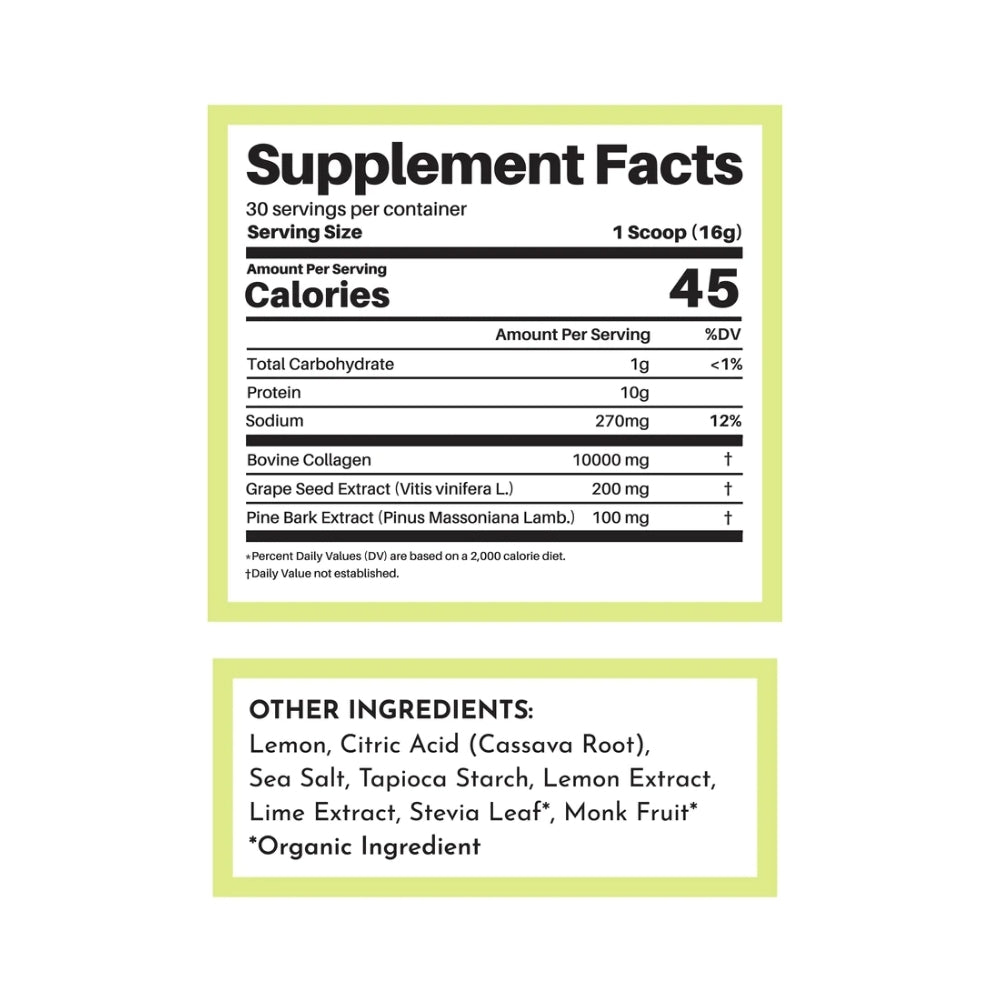 Just Ingredients Collagen Peptides - Lemon Lime - 16.9 oz