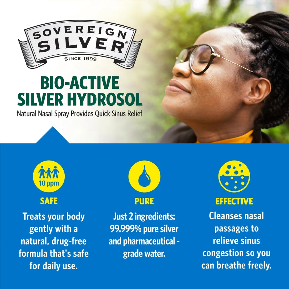 Bio Active Silver Hydrosol Daily + Immune Support – Nasal Spray - 1 fl oz