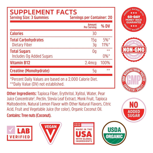 Zhou Creatine Gummies Supplement Facts