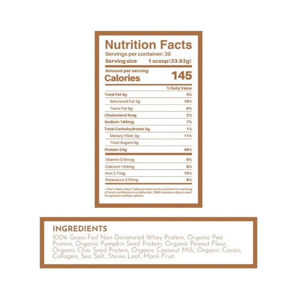 Just Ingredients Protein Powder - Roasted Peanut Butter Chocolate - 2.4 lb