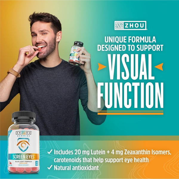 Zhou Unique Formula Designed to Support Visual Function with Lutein and Zeaxanthin Isomers