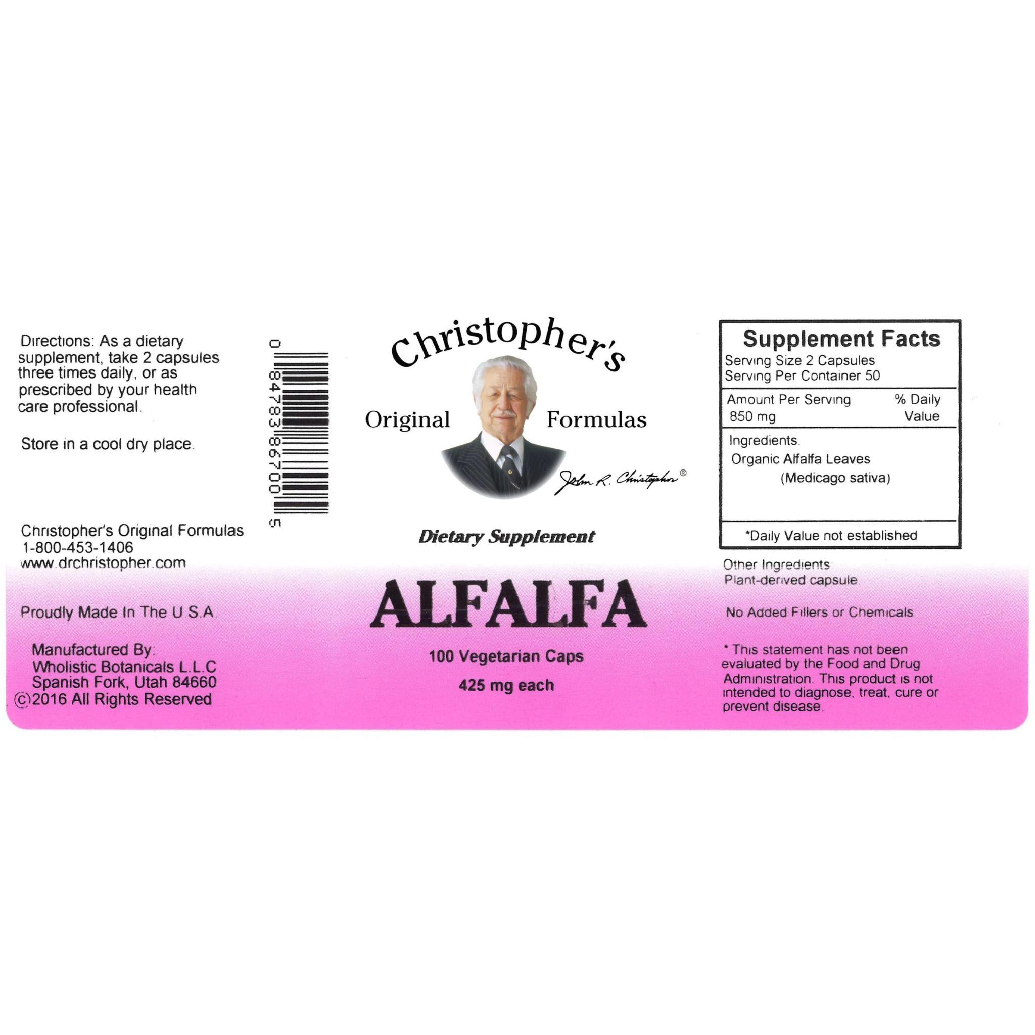 Alfalfa Leaf Capsule 100 ct