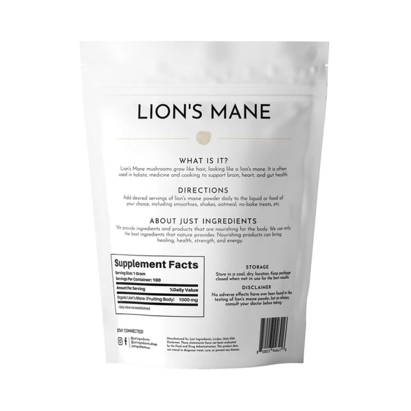 Just Ingredients Lion's Mane - 3.5 oz