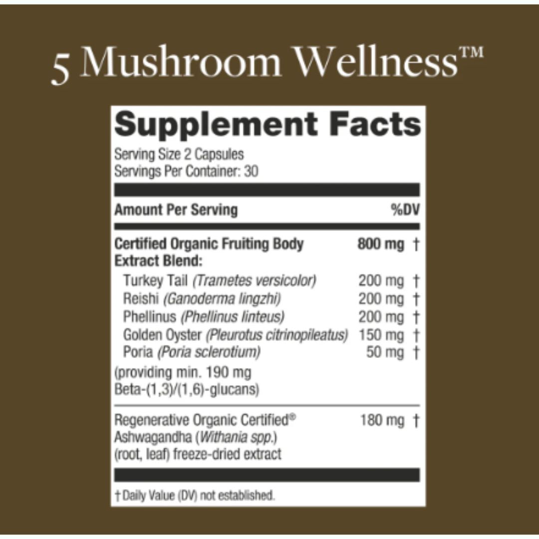 Kokora 5 Mushroom Wellness - 800 mg - 60 Caps