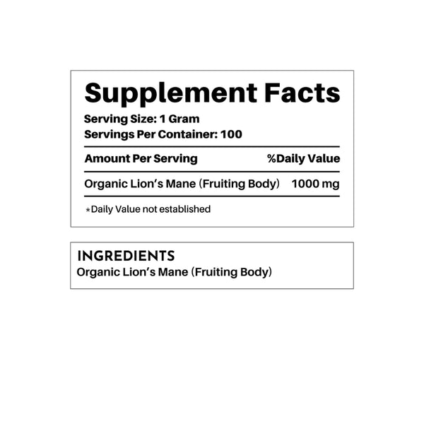 Just Ingredients Lion's Mane - 3.5 oz