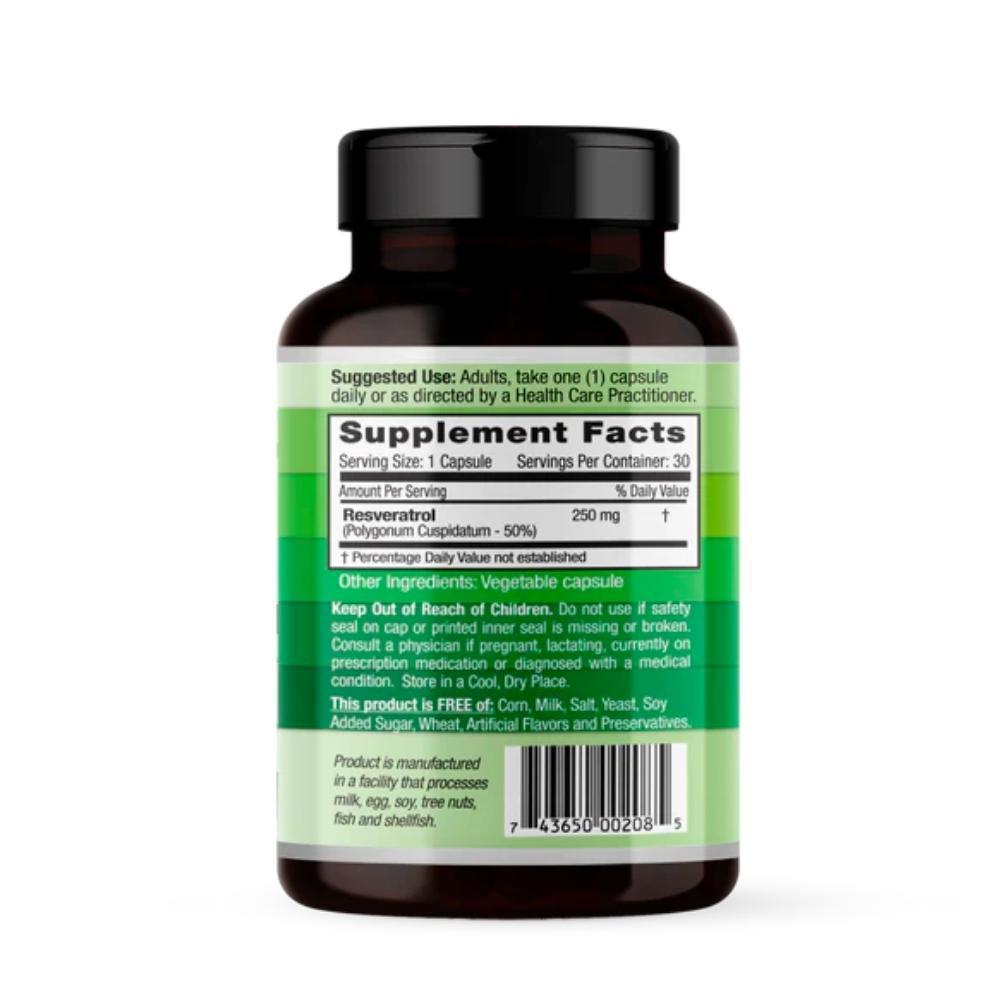 Resveratrol 250 mg Capsule 30 ct