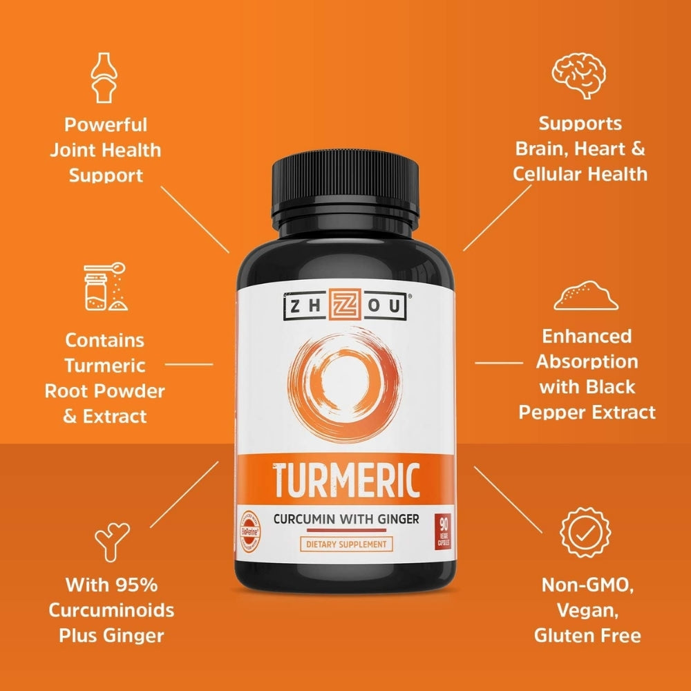 Zhou Turmeric Curcumin with Ginger - Powerful Joint Support