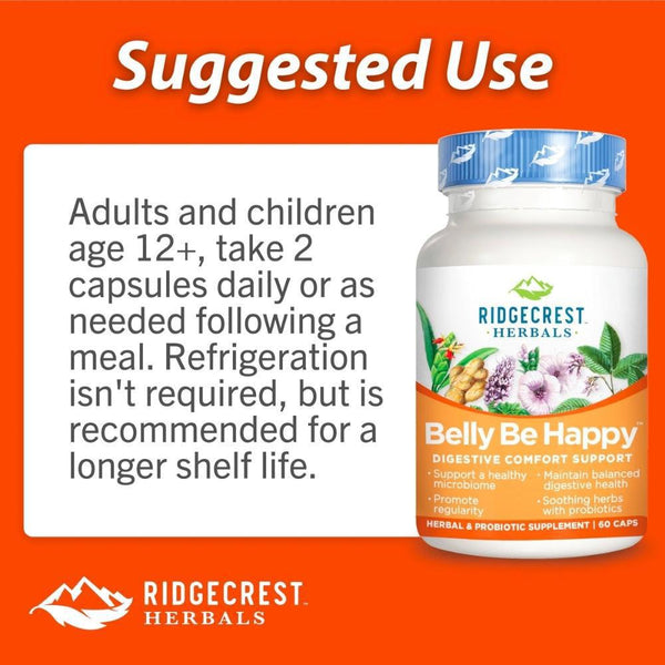 Ridgecrest Herbals Belly Be Happy - 60 Capsules