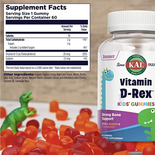 KAL Vitamin D-Rex Gummies - 60 Gummies