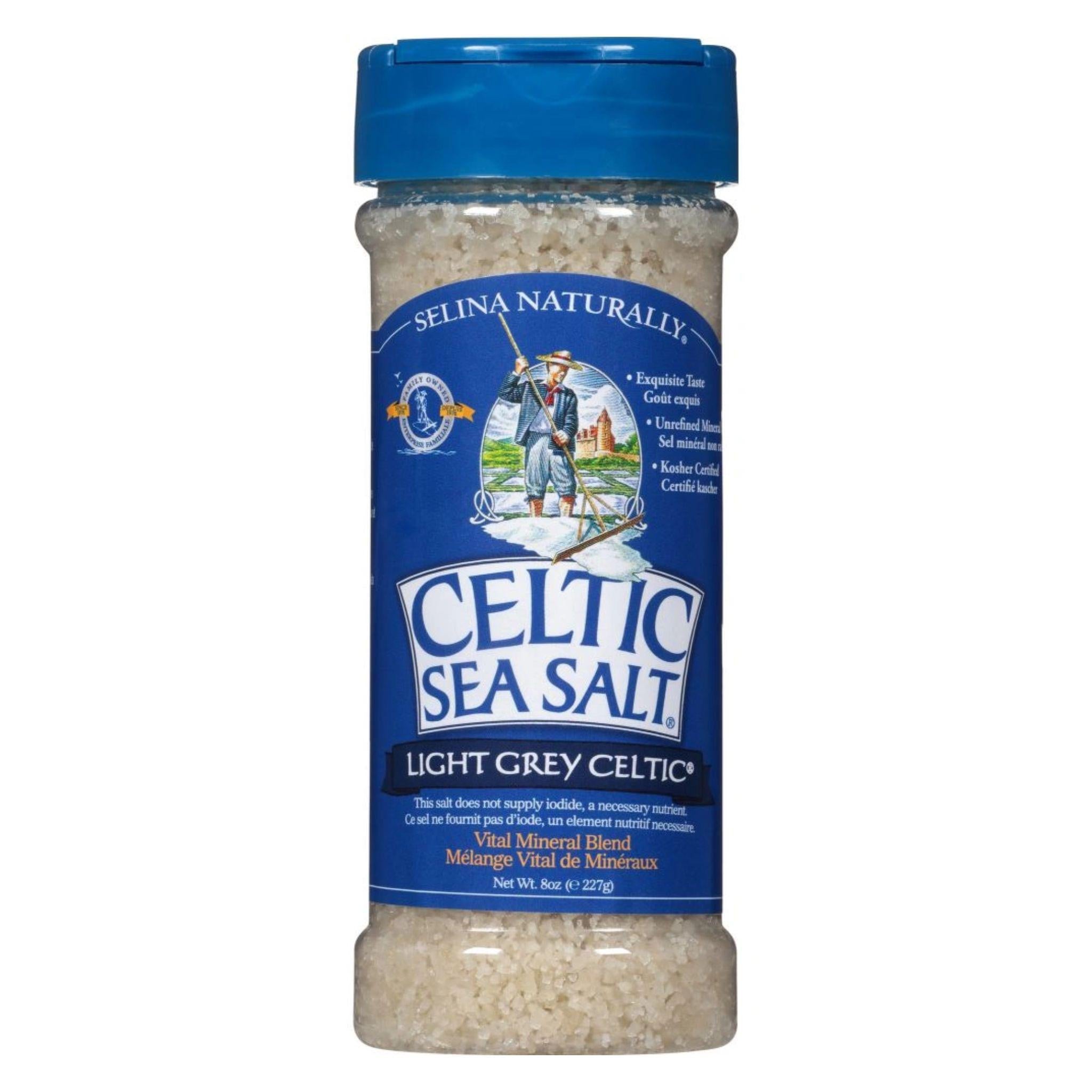 Light Grey Celtic Salt Shaker 8 oz