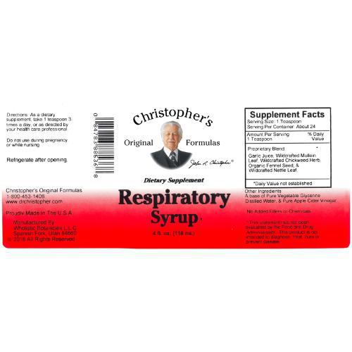 Respiratory Formula Syrup 4 oz