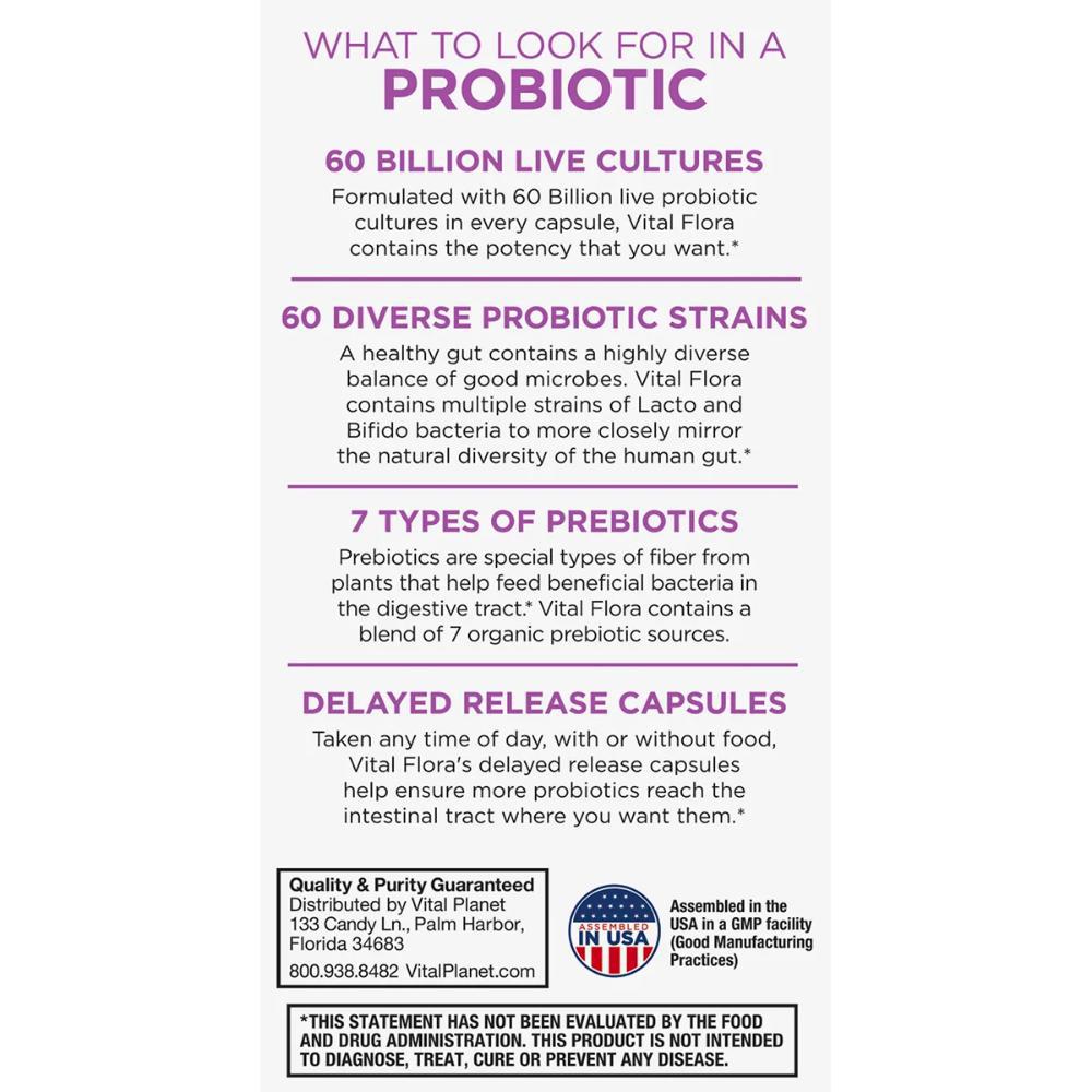 Vital Flora 60/60 Women 55+ Probiotic SS - 30 Delayed Release VegCaps