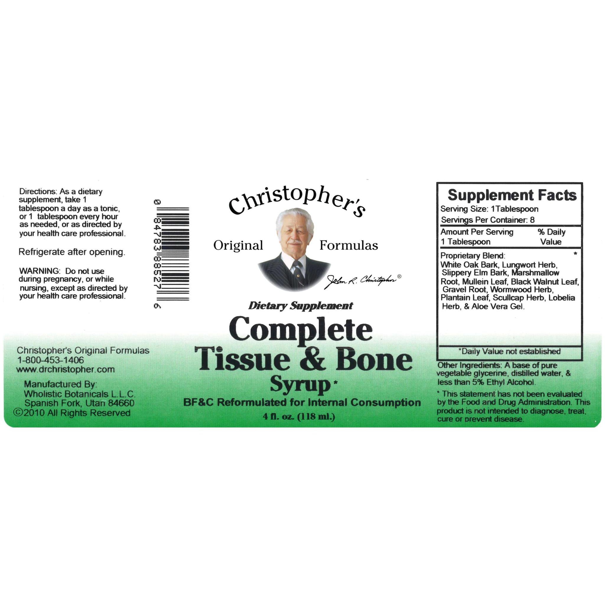 Complete Tissue & Bone Syrup 4 oz