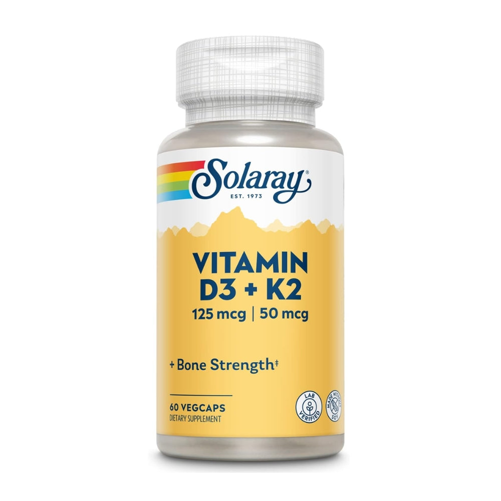 Solaray Vitamin D3 + K2 - 60 VegCaps