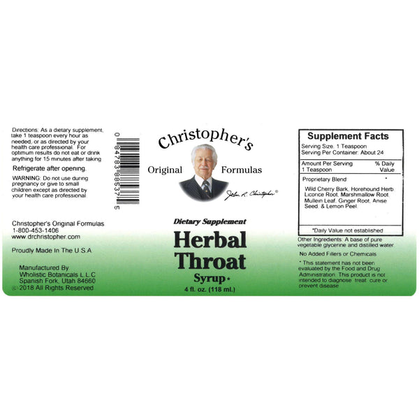 Herbal Throat Syrup - 4 oz