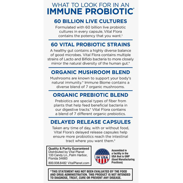 Vital Flora 60/60 Immune Biome Probiotic SS - 30 Delayed Release VegCaps