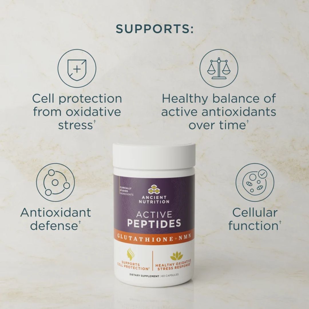 Ancient Nutrition ACTIVE PEPTIDES GLUTATHIONE + NMN - 60 Capsules