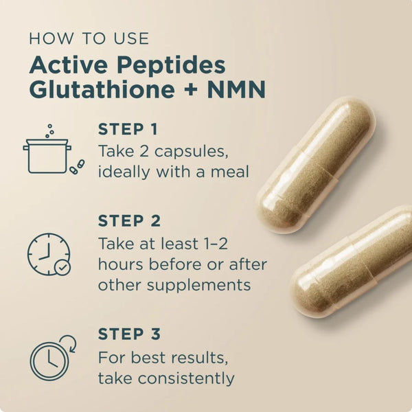 Ancient Nutrition ACTIVE PEPTIDES GLUTATHIONE + NMN - 60 Capsules