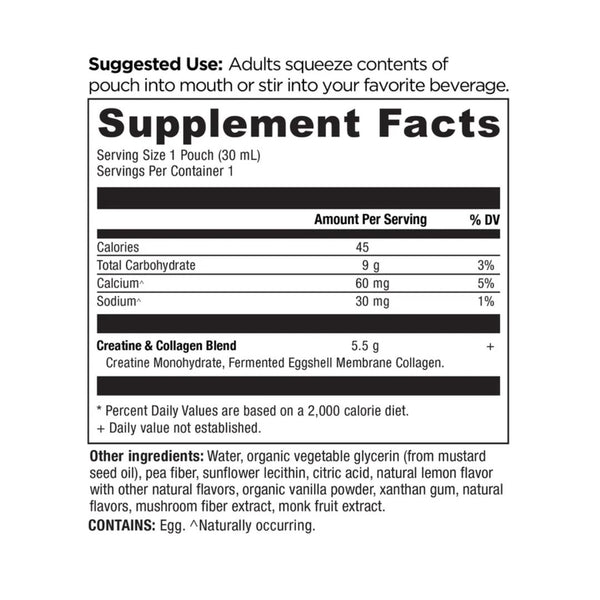 Ancient Nutrition CREATINE COLLAGEN GEL Lemon 15 Count