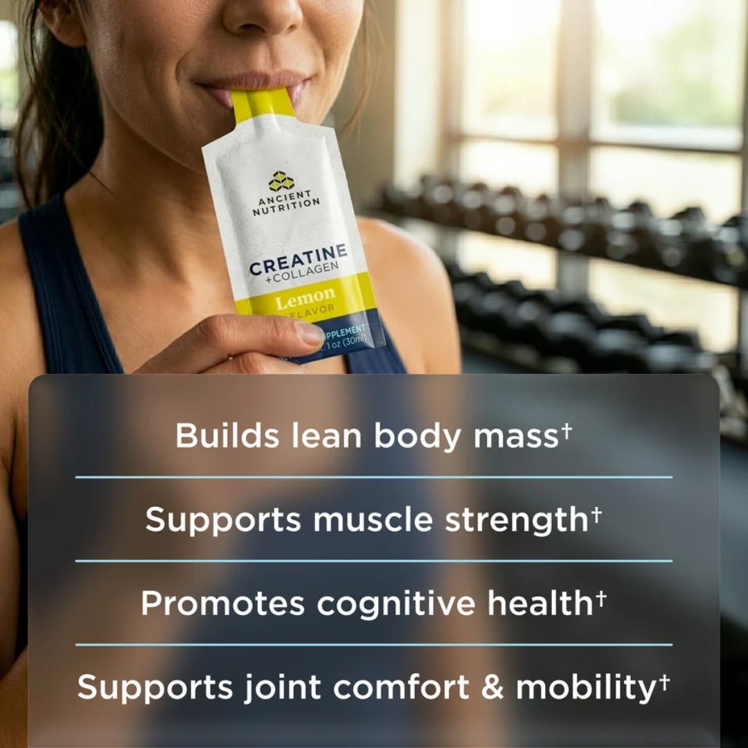 Ancient Nutrition CREATINE COLLAGEN GEL Lemon 15 Count