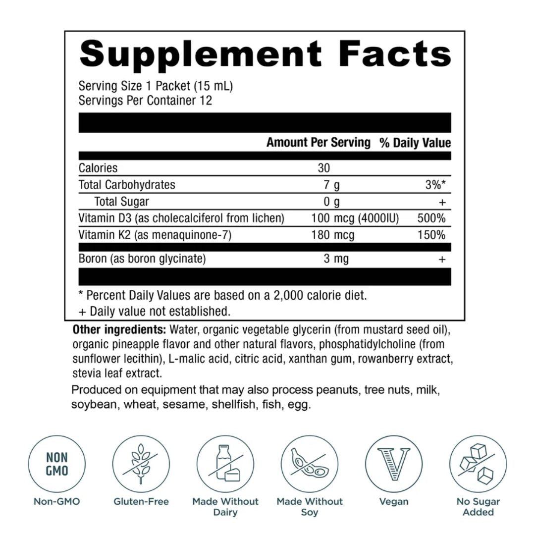 Ancient Nutrition LIPOSOMAL VITAMIN D3 + K2 PINEAPPLE - 12CT Gel