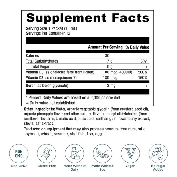 Ancient Nutrition LIPOSOMAL VITAMIN D3 + K2 PINEAPPLE - 12CT Gel