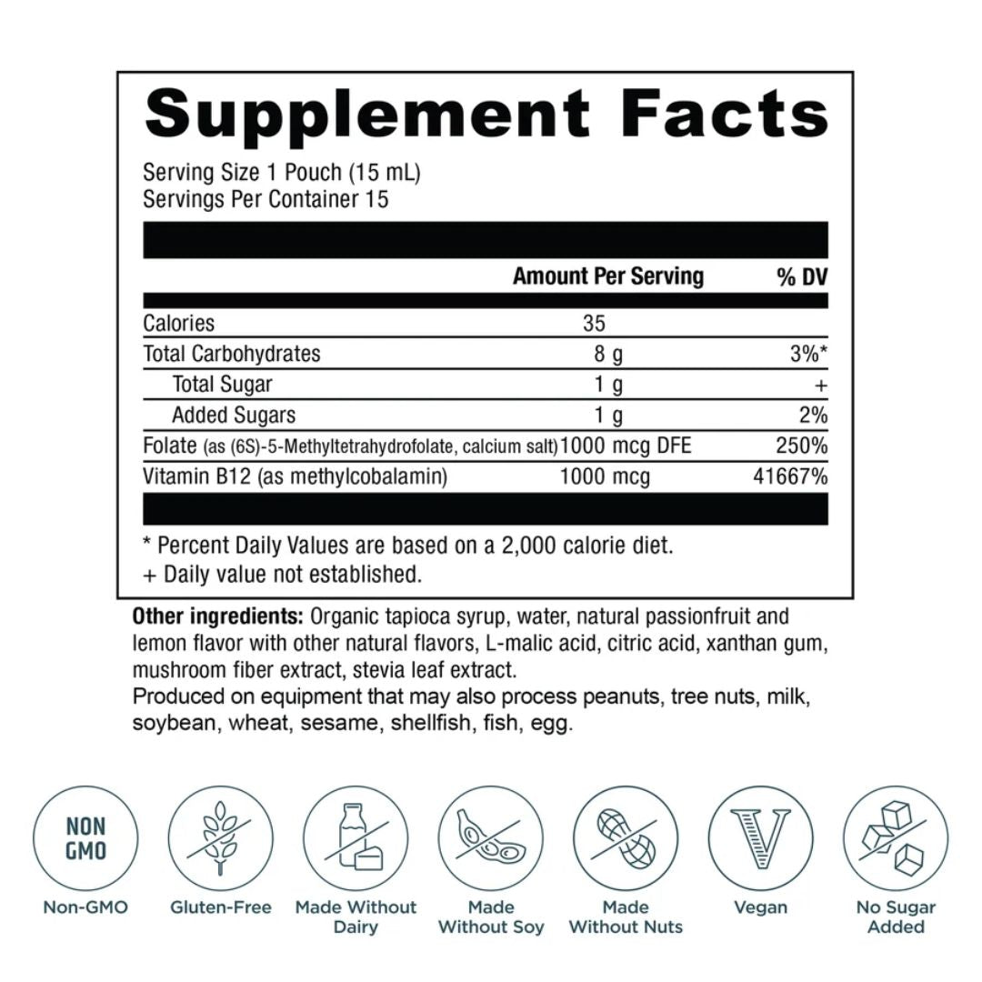 Ancient Nutrition METHYLATED B - GEL - PASSIONFRUIT LEMONADE - 15CT Gel
